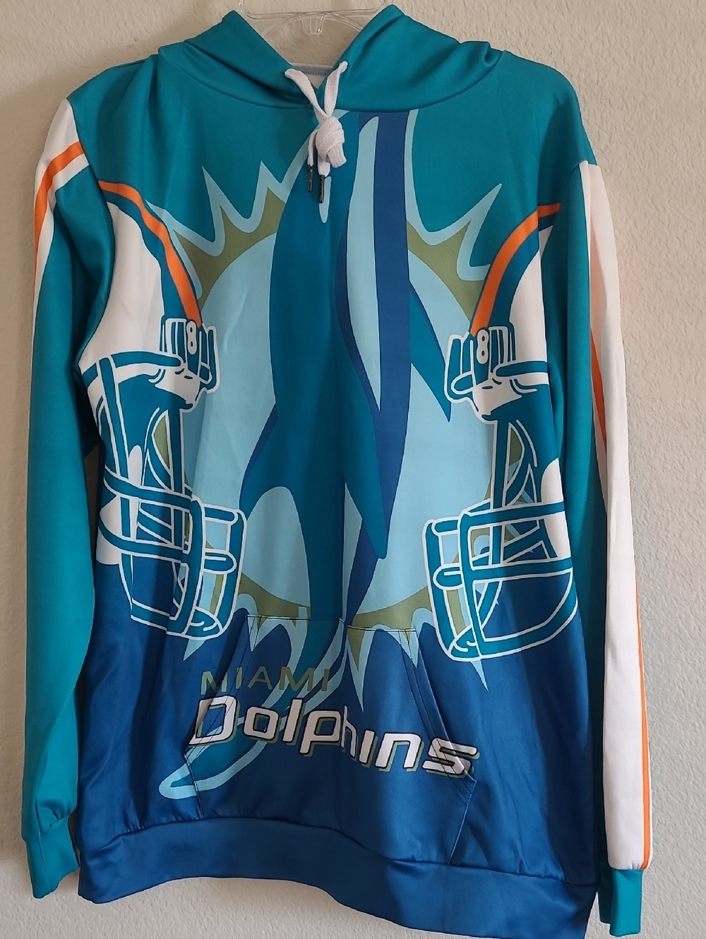 Miami Dolphins Teal & Navy Pullover Hoodie Size L/XL